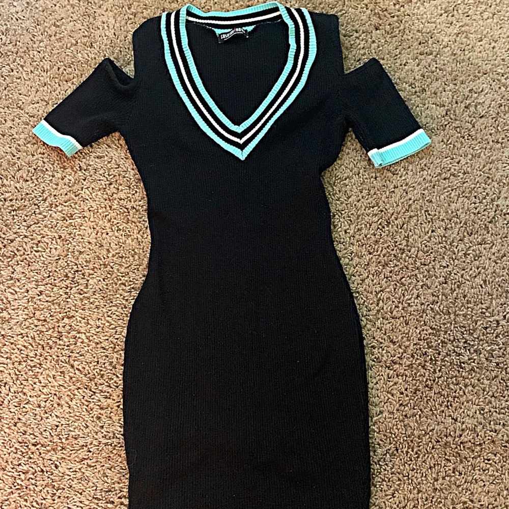 Black V Neck Sweater Dress